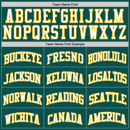 Custom Midnight Green White-Gold Authentic Basketball Jersey