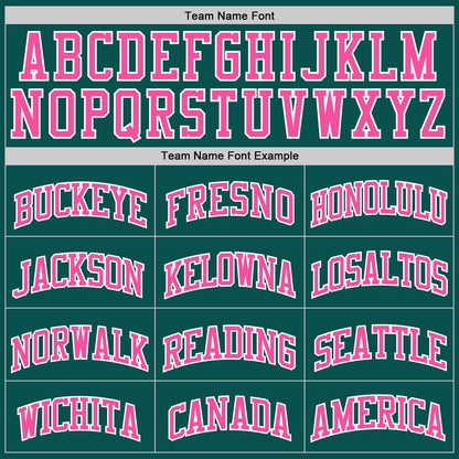 Custom Midnight Green Pink-White Authentic Basketball Jersey