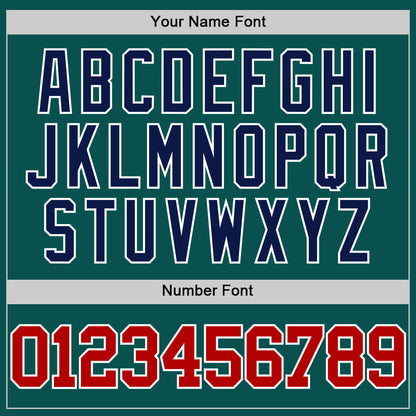 Custom Midnight Green Red White-Navy Authentic Basketball Jersey