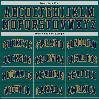 Custom Midnight Green Navy-Old Gold Authentic Basketball Jersey
