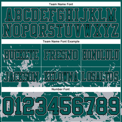Custom Midnight Green Gray-Black Splash Mesh Authentic Football Jersey