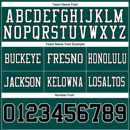 Custom Midnight Green Black-White Mesh Authentic Football Jersey