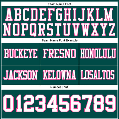 Custom Midnight Green White-Pink Mesh Authentic Football Jersey