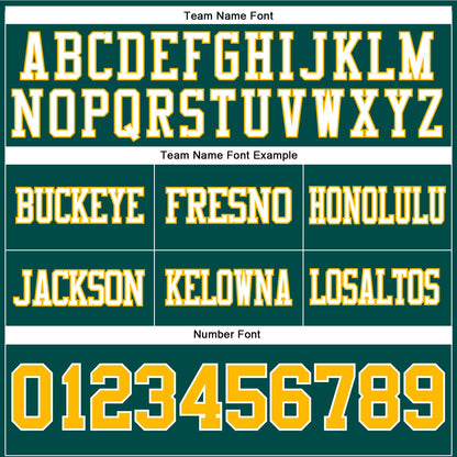 Custom Midnight Green Gold-White Mesh Authentic Football Jersey