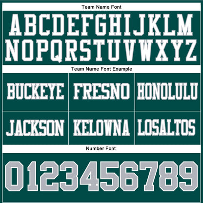 Custom Midnight Green Gray-White Mesh Authentic Football Jersey