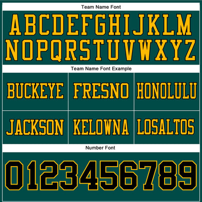 Custom Midnight Green Black-Old Gold Mesh Authentic Football Jersey