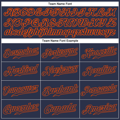 Custom Navy Navy-Orange Authentic Baseball Jersey