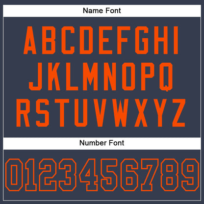 Custom Navy Navy-Orange Mesh Authentic Football Jersey