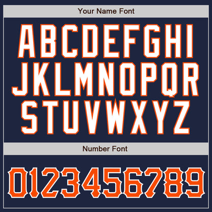 Custom Navy Orange Pinstripe Orange-White Authentic Baseball Jersey