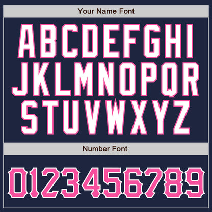 Custom Navy White Pinstripe Pink-White Authentic Baseball Jersey