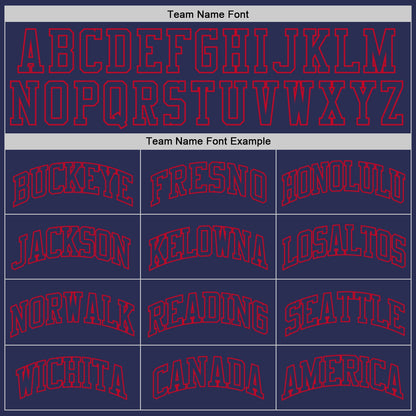 Custom Navy Navy-Red Authentic Throwback Basketball Jersey