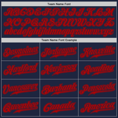 Custom Navy Red Authentic Baseball Jersey