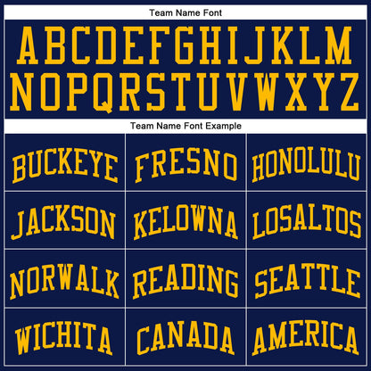 Custom Navy Gold Authentic Throwback Basketball Jersey
