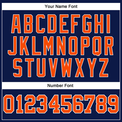 Custom Navy White Pinstripe Orange Authentic Basketball Jersey