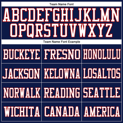 Custom Navy White-Red Mesh Authentic Football Jersey
