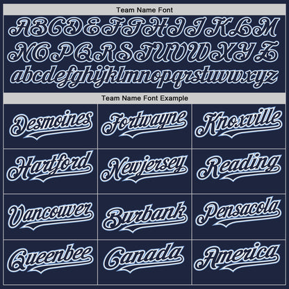 Custom Navy White-Light Blue Authentic Baseball Jersey