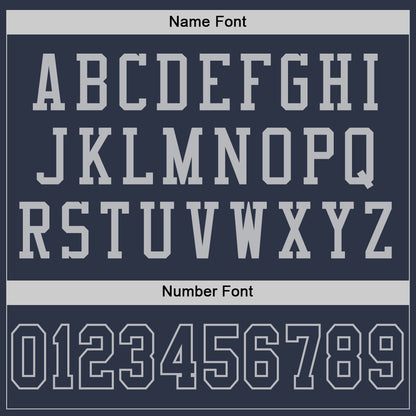 Custom Navy Gray Mesh Authentic Football Jersey