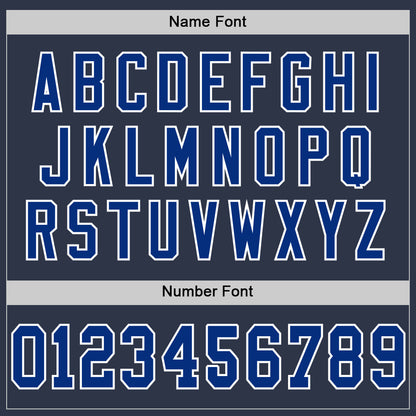 Custom Navy Royal-White Mesh Authentic Throwback Football Jersey