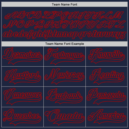 Custom Navy Red Hockey Lace Neck Jersey