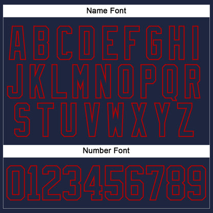 Custom Navy Red Hockey Lace Neck Jersey