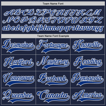 Custom Navy Royal-White Hockey Lace Neck Jersey