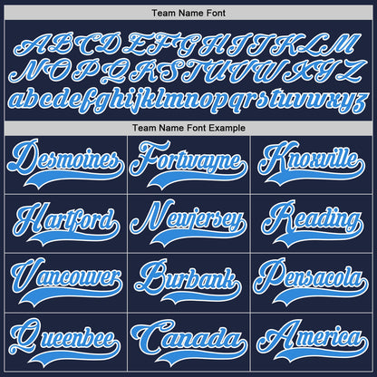 Custom Navy Powder Blue-White Hockey Lace Neck Jersey