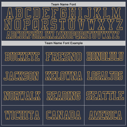 Custom Navy Old Gold Mesh Authentic Throwback Football Jersey