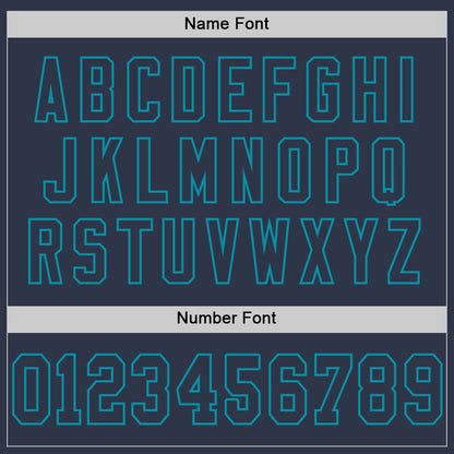 Custom Navy Teal Mesh Authentic Throwback Football Jersey