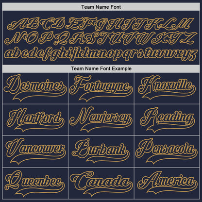 Custom Navy Old Gold Hockey Jersey