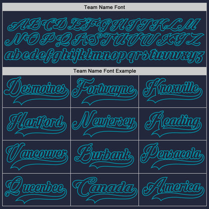 Custom Navy Teal Hockey Jersey