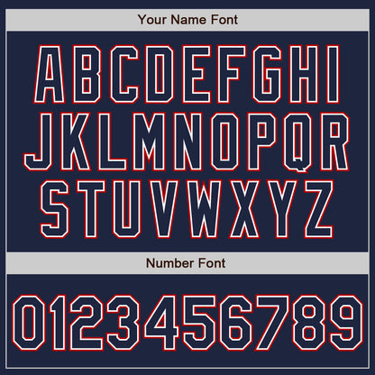 Custom Navy White-Red Authentic Baseball Jersey