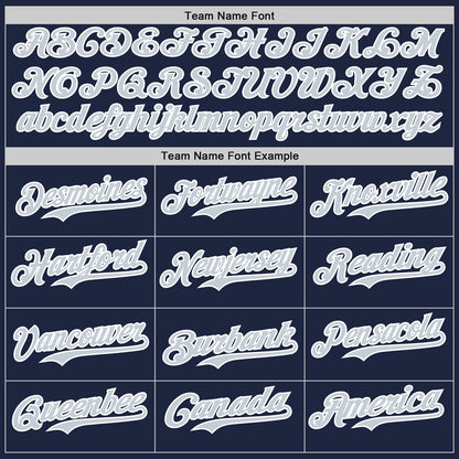 Custom Navy Silver-White Authentic Baseball Jersey