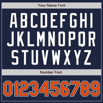 Custom Navy Orange-White Authentic Baseball Jersey