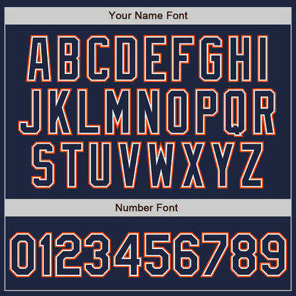 Custom Navy White-Orange Authentic Baseball Jersey