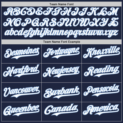 Custom Navy White-Light Blue Authentic Baseball Jersey