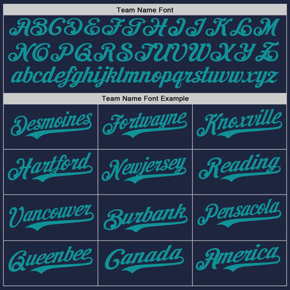 Custom Navy Teal Authentic Baseball Jersey