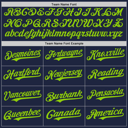 Custom Navy Neon Green Authentic Baseball Jersey