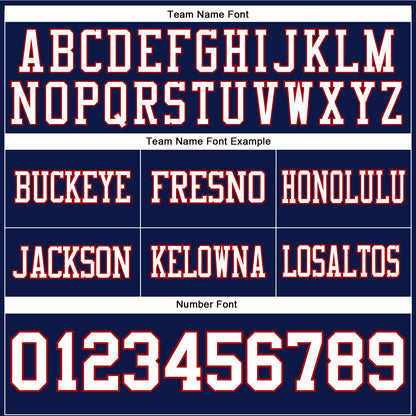 Custom Navy White-Red Mesh Authentic Football Jersey