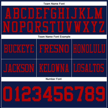 Custom Navy Red Mesh Authentic Football Jersey