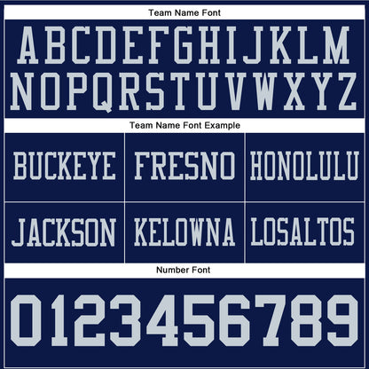 Custom Navy Silver Mesh Authentic Football Jersey