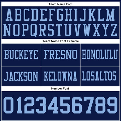 Custom Navy Light Blue Mesh Authentic Football Jersey