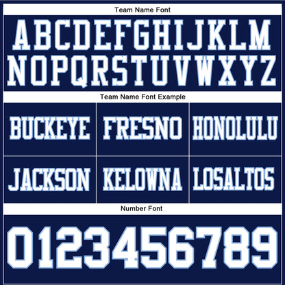 Custom Navy White-Light Blue Mesh Authentic Football Jersey