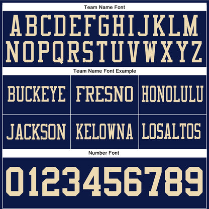 Custom Navy Cream Mesh Authentic Football Jersey
