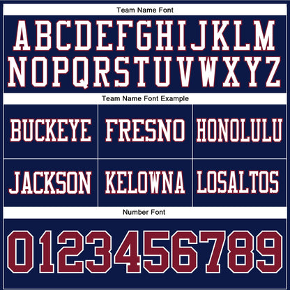 Custom Navy Crimson-White Mesh Authentic Football Jersey