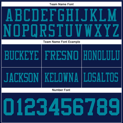Custom Navy Teal Mesh Authentic Football Jersey