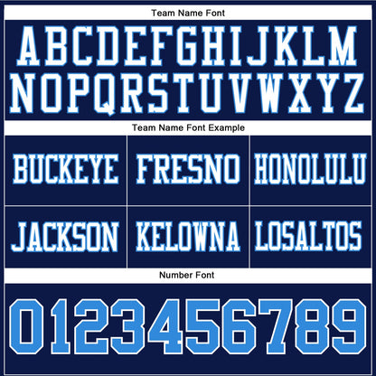 Custom Navy Powder Blue-White Mesh Authentic Football Jersey