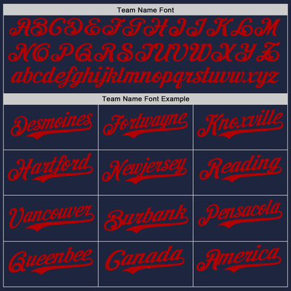 Custom Navy White-Red Authentic Baseball Jersey