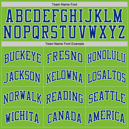 Custom Neon Green Royal-White Authentic Basketball Jersey