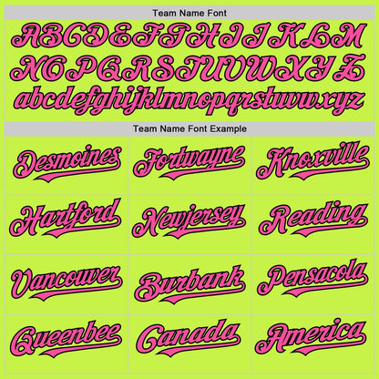 Custom Neon Green Pink-Black Mesh Authentic Throwback Baseball Jersey