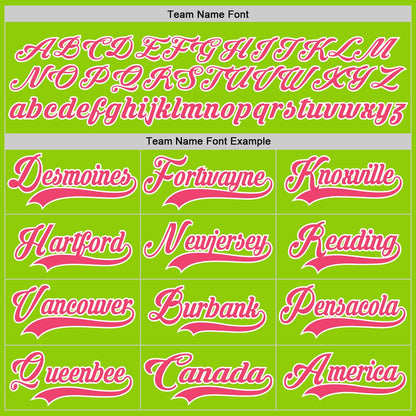 Custom Neon Green Neon Pink-White Hockey Lace Neck Jersey